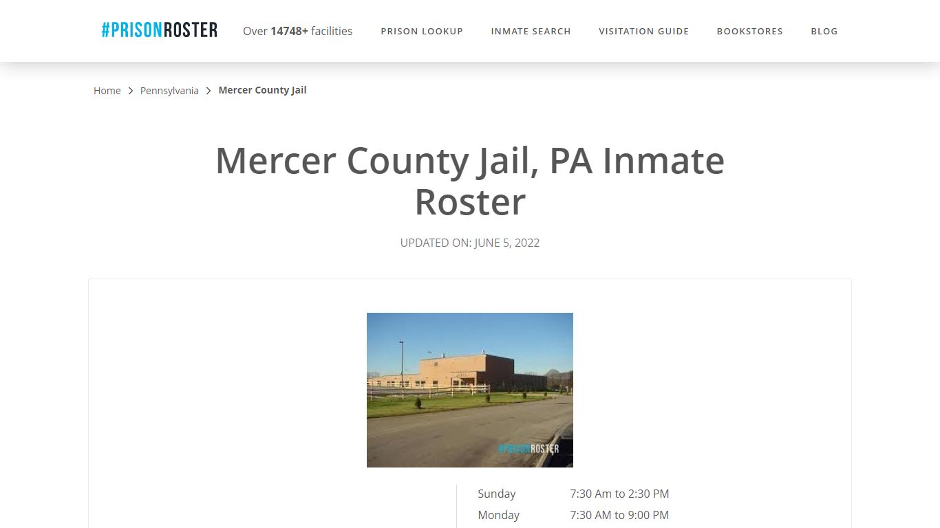 Mercer County Jail, PA Inmate Roster